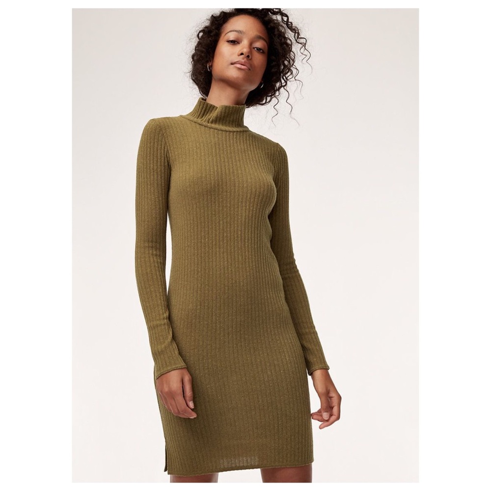 NWOT Aritzia Wilfred Khaki Mariel Dress